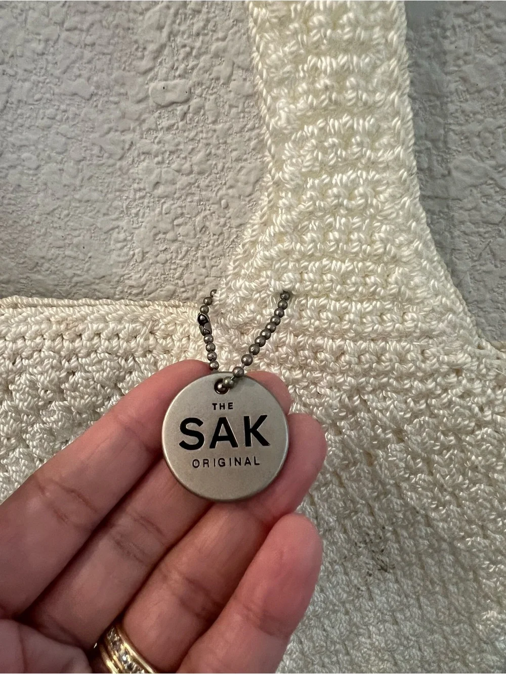 The Sak Cream Crochet Shoulder Tote